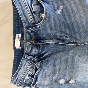 High Rise Blue Distressed Jeans
